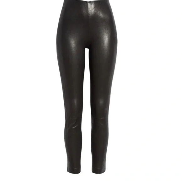 RAG & BONE Simone Lambskin Leather Black Pants $995